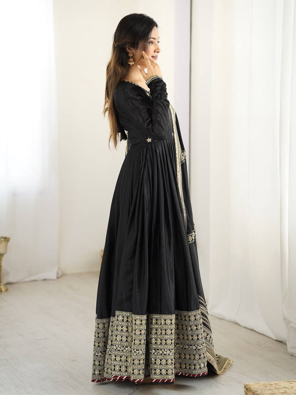 Neha Black Premium Anarkali Suit Set