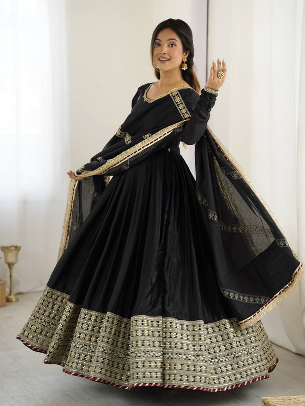 Neha Black Premium Anarkali Suit Set