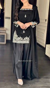Black Royal Embroidery Anarkali Suit Set