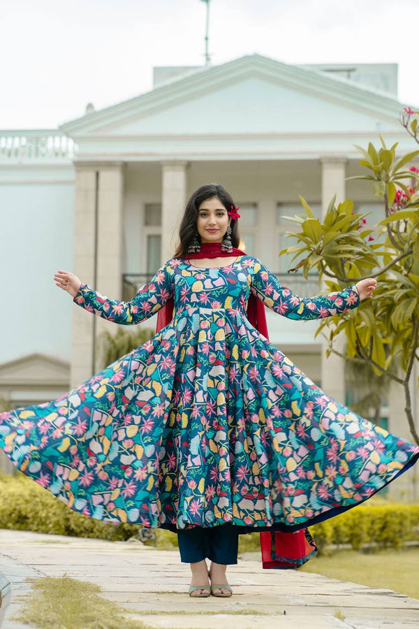 Radhika's Fancy Work Anarkali Suit Set