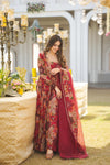 Salisha Red Malti Color Anarkali Suit Set