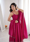 Noorani Pink Ethnic Gown with Dupatta