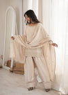 Royal Ivory Punjabi Suit with Embellished Dupatta