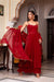 Juli Red Premium Anarkali Suit Set