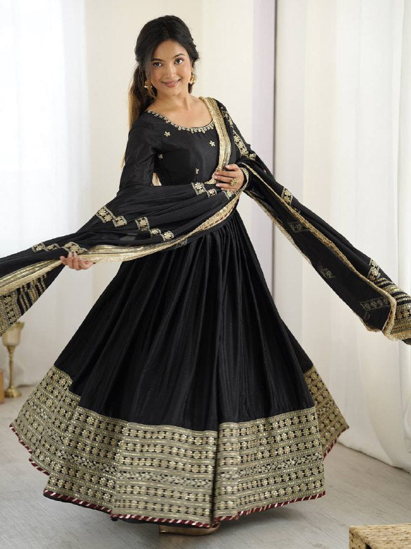 Neha Black Premium Anarkali Suit Set