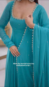 Blue Bindiya Faux Georgette Embroidered Suit Set