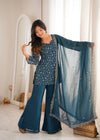 Designer Teal Ethnic Suit Set with Intricate Embroidery