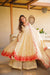 Traditional Cream Floral Border Anarkali Suit with Dupatta