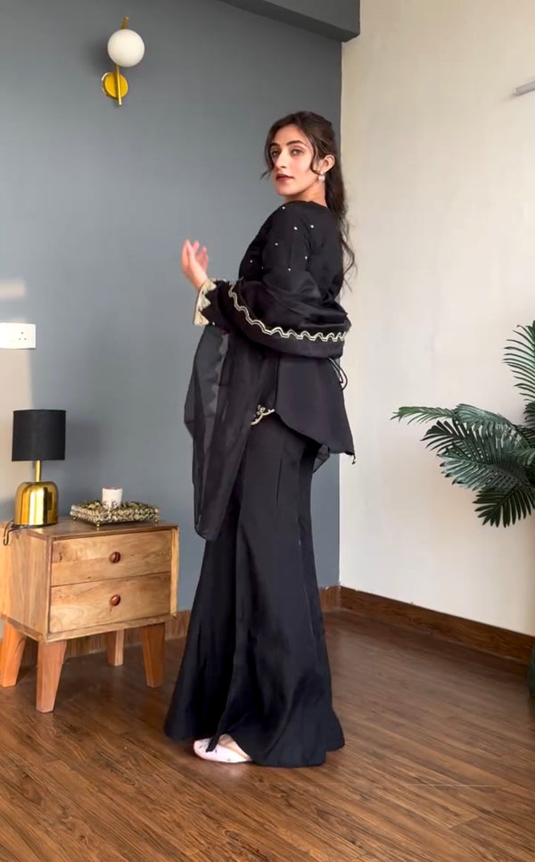 Black Glimmer Designer Suit Set