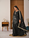 Black Colored Real Heavy Sharara Suit Set