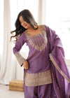 Traditional Sage Embroidered Punjabi Suit Set