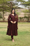 Derry's Cofee Coloured Anarkali Suit Set