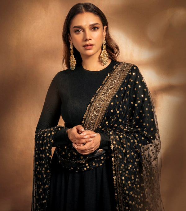 Aditi Premium Black Anarkali Suit Set