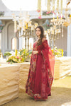 Salisha Red Malti Color Anarkali Suit Set