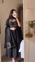Jiya Classic Black Flared Anarkali Dress with Embroidery
