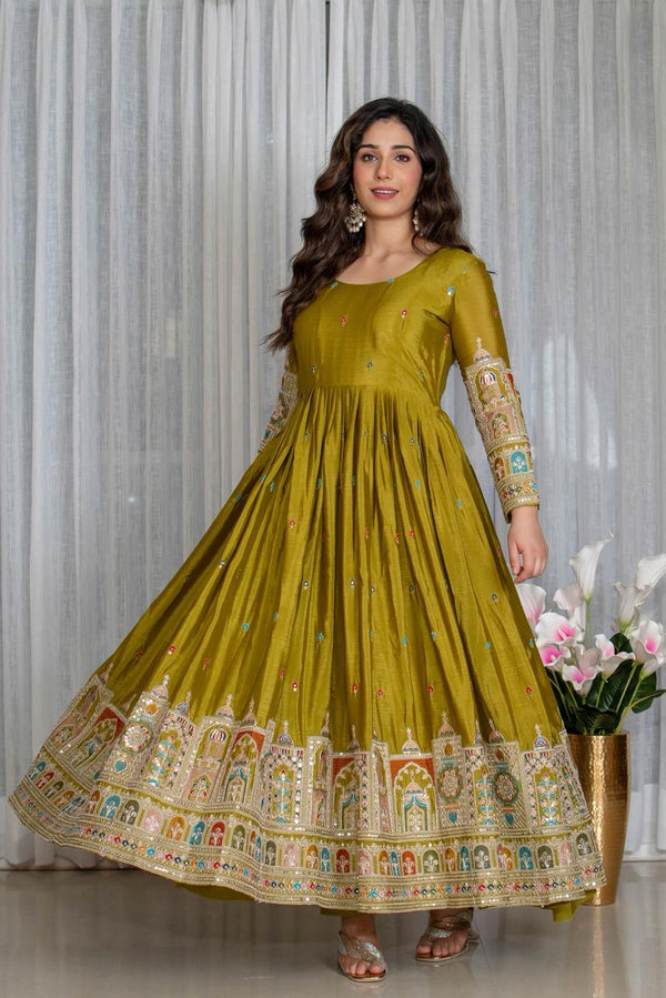 Tulip Designer Cinon Silk Anarkali Suit Set