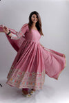 Fawna Pink Anarkali Suit Set with Dupatta