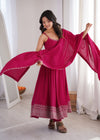 Noorani Pink Ethnic Gown with Dupatta