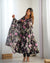 Maitri Black Floral Digital Printed Pure Organza Anarkali Gown