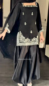 Black Royal Embroidery Anarkali Suit Set
