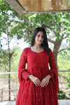 Rukmani's Maroon Coloured Anarkali Suit Set