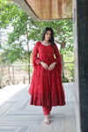 Rukmani's Maroon Coloured Anarkali Suit Set