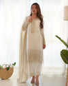 White Designer Embroidery Pure Organza Anarkali Gown