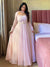 Blush Pink Elegant Anarkali Gown with Sheer Sleeves