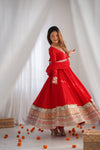 Red Embroidered Anarkali Suit Set Festive & Wedding Wear