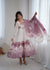 Goldy Flowers Onion Pink Organza Silk Anarkali Gown