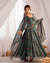 Bandhej Green Soft Chiffon Forest Designer Anarkali Gown