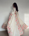 Aarushi's Vichitra Silk White Embroidered Suit Set