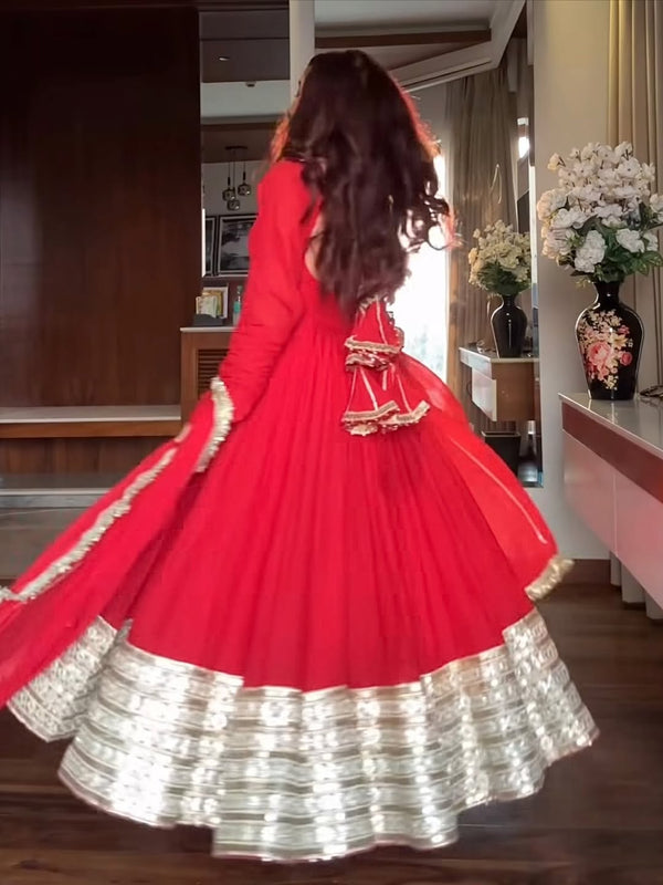NEHA RED PREMIUM ANARKALI SUIT SET