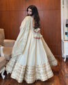 Neha White Premium Anarkali Suit Set
