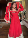NEHA RED PREMIUM ANARKALI SUIT SET