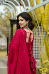 Atmiya Red Anarkali Suit Set