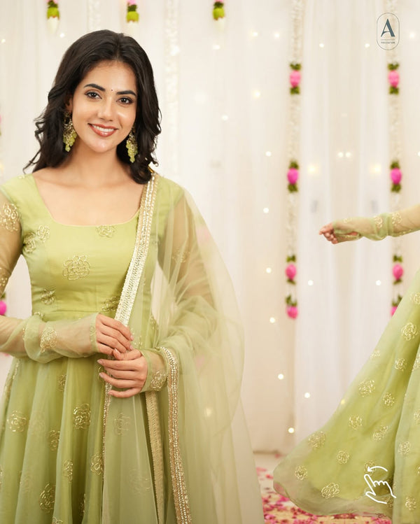 Liora Meadow Gleam Anarkali Suit Set