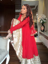 NEHA RED PREMIUM ANARKALI SUIT SET
