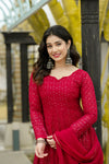 Atmiya Red Anarkali Suit Set