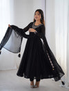 Suri Black Embroidery Pure Georgette Anarkali Gown