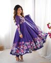 Nitara Blue Floral Print with Handwork Organza Anarkali