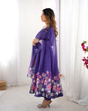 Nitara Blue Floral Print with Handwork Organza Anarkali