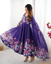 Nitara Blue Floral Print with Handwork Organza Anarkali