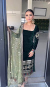 Green Velvet Premium Fancy Suit Set