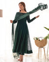 Green Embroidered Georgette Suit Set
