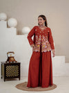 Riya Classic Rust Embroidered Ethnic Palazzo Suit Set