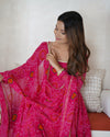 Bandhej Rani Soft Chiffon Forest Designer Anarkali Gown