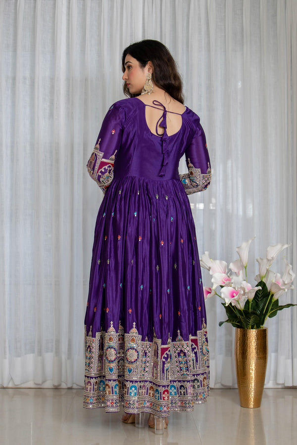 Tulip Canvas Cinon Anarkali Suit Set