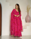 Bandhej Rani Soft Chiffon Forest Designer Anarkali Gown