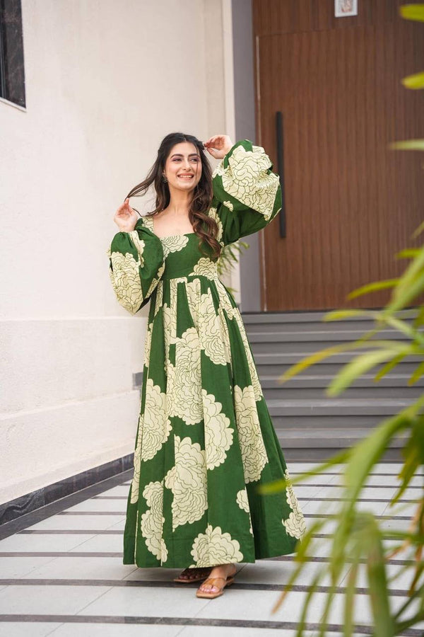 Mehtab Green Maslin Suit Set